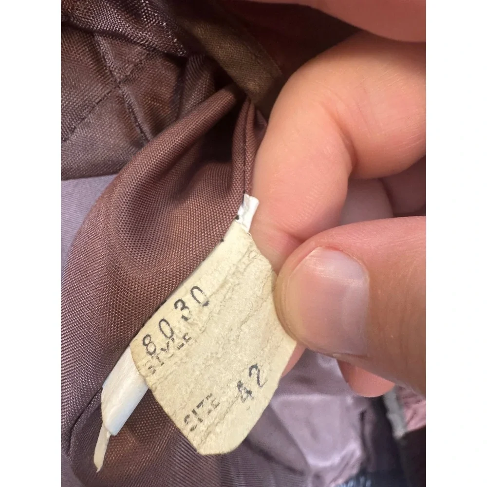 Vintage Sears Men 42 70s Brown Leather Bomber Jacket Quilted Lining CA00222